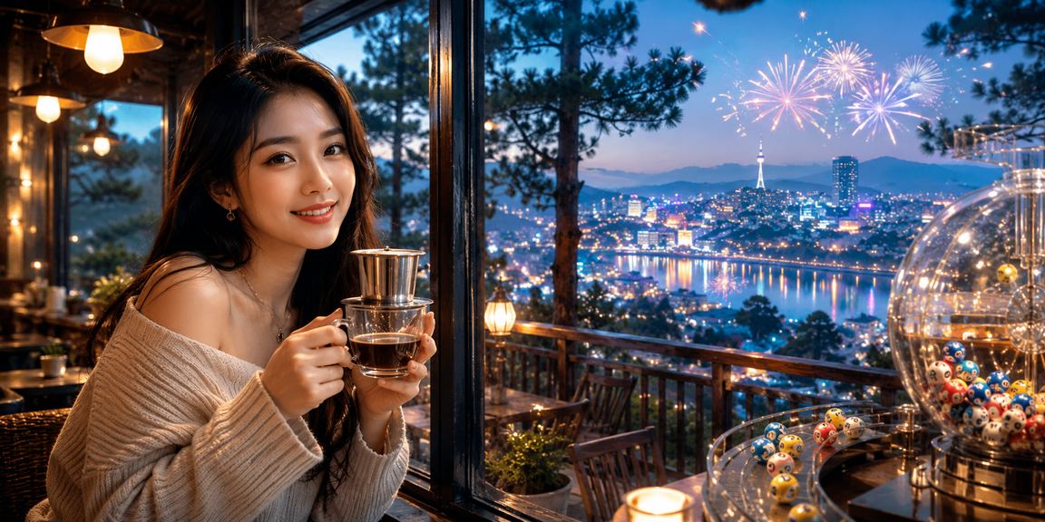 Người chơi thưởng thức xổ số tại quán cà phê Đà Lạt